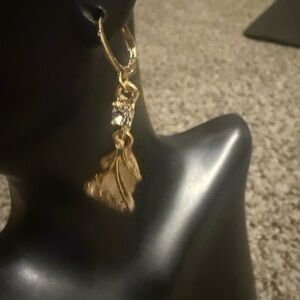 Elegant Gold Leaf Drop Earrings 9